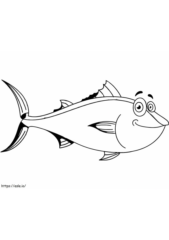 Cartoon Tuna Fish coloring page