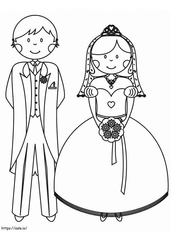 Bride And Groom 4 coloring page