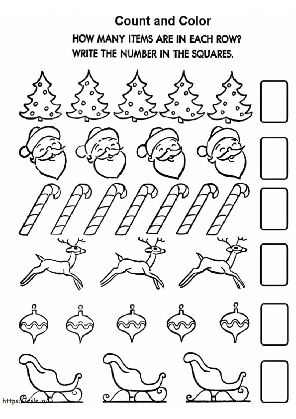 Christmas Counting coloring page