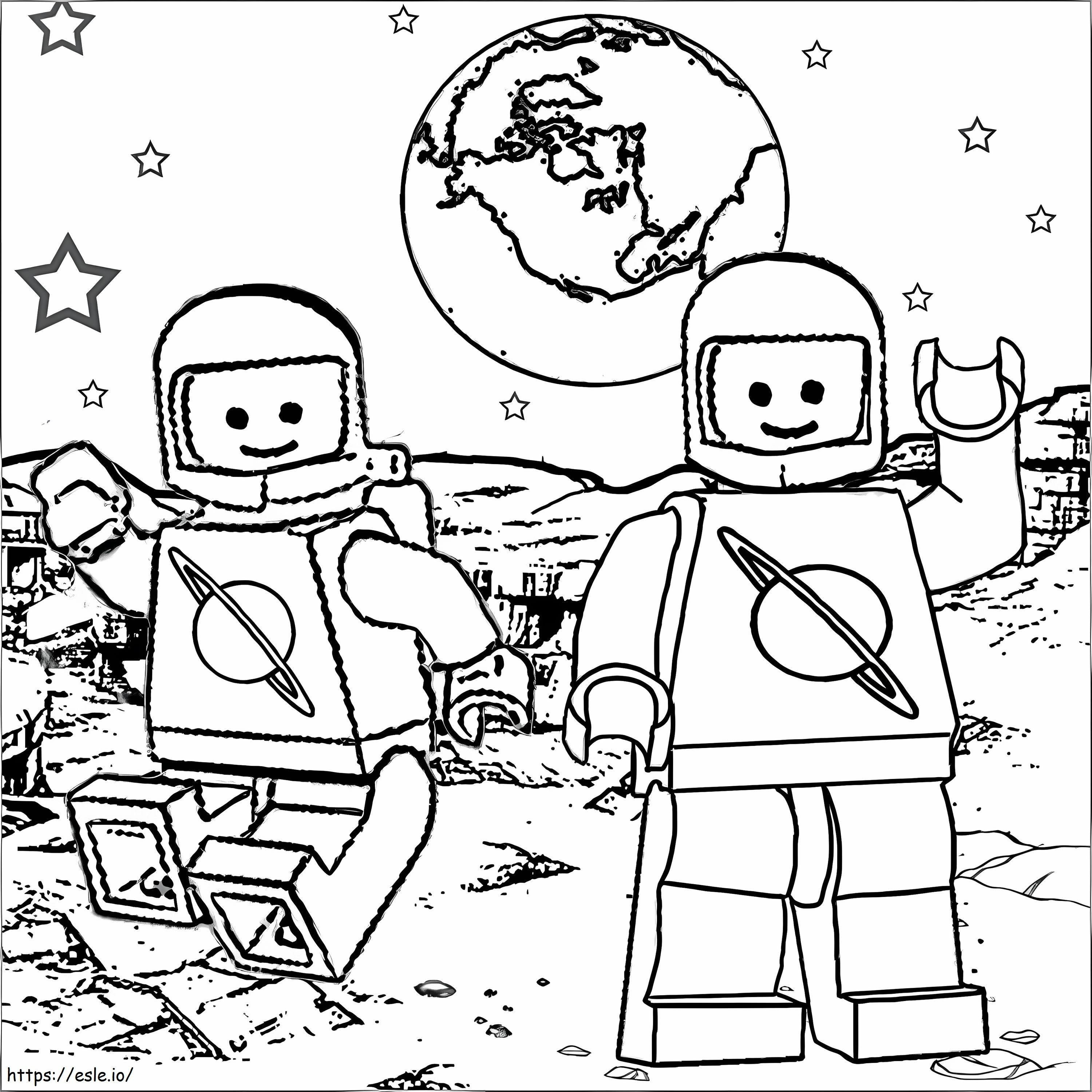 Astronautas Lego para colorear