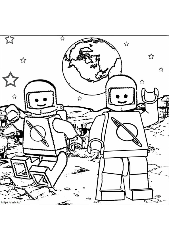 Astronauci z Lego kolorowanka