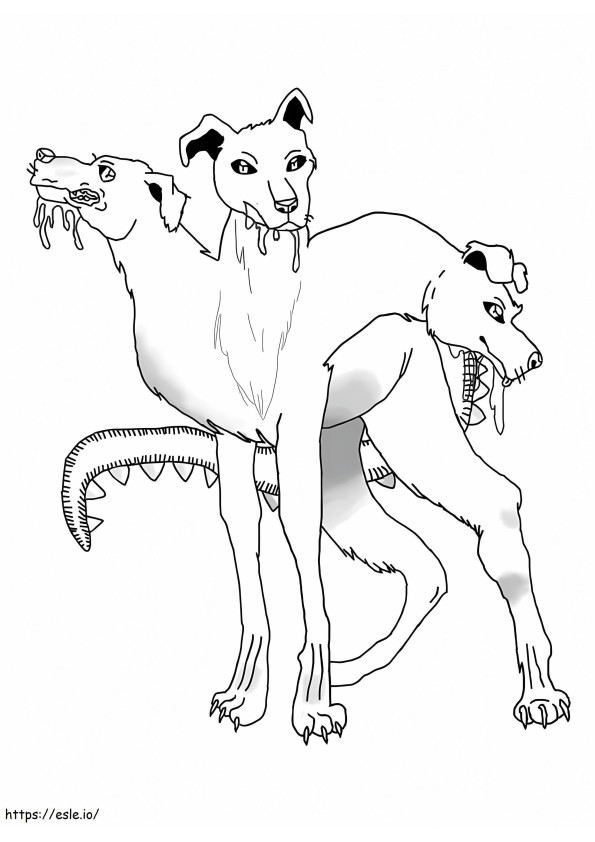 Cerberus The Three Heads Dog coloring page