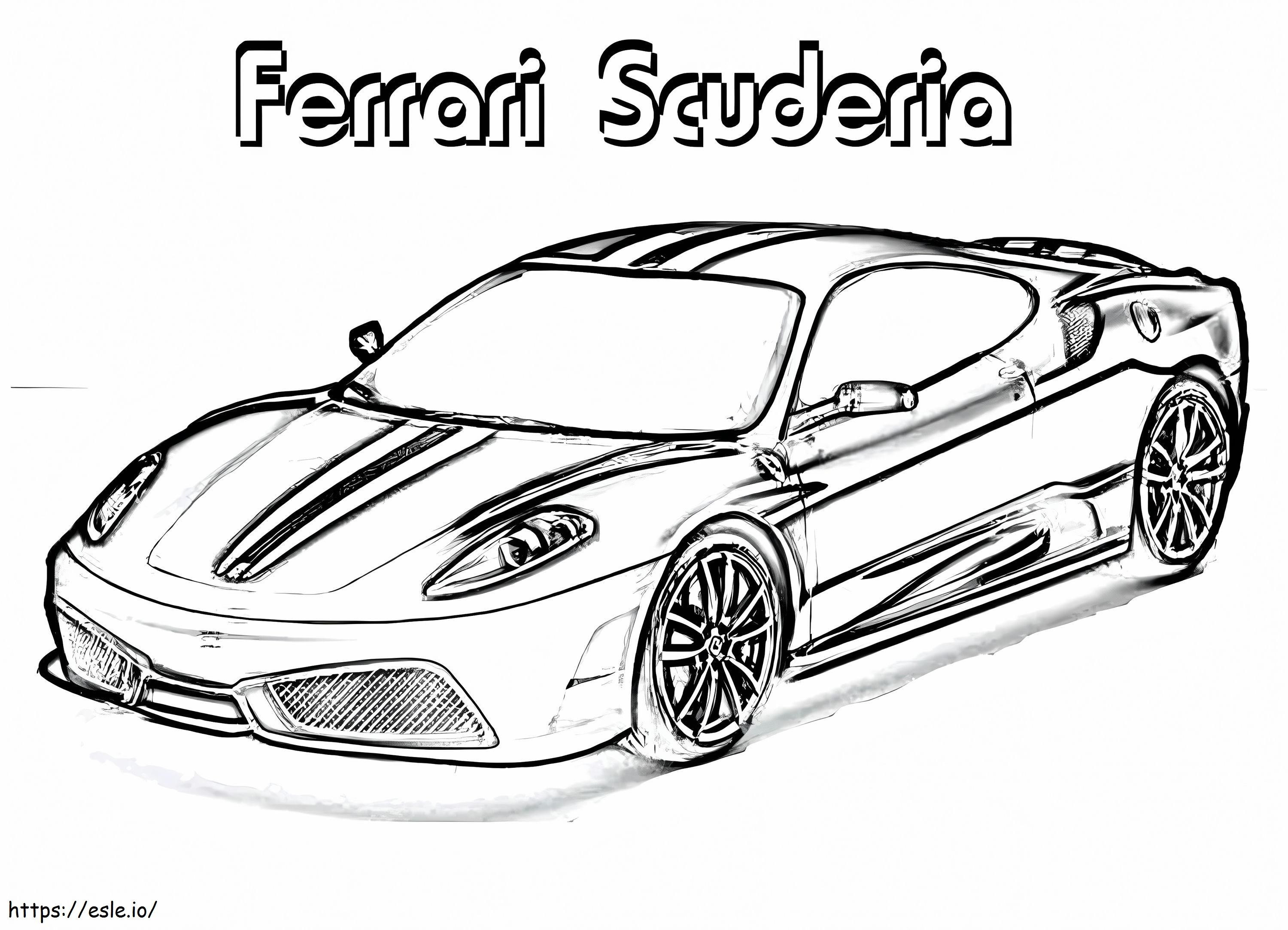 Coloriage Ferrari Scuderia à imprimer dessin
