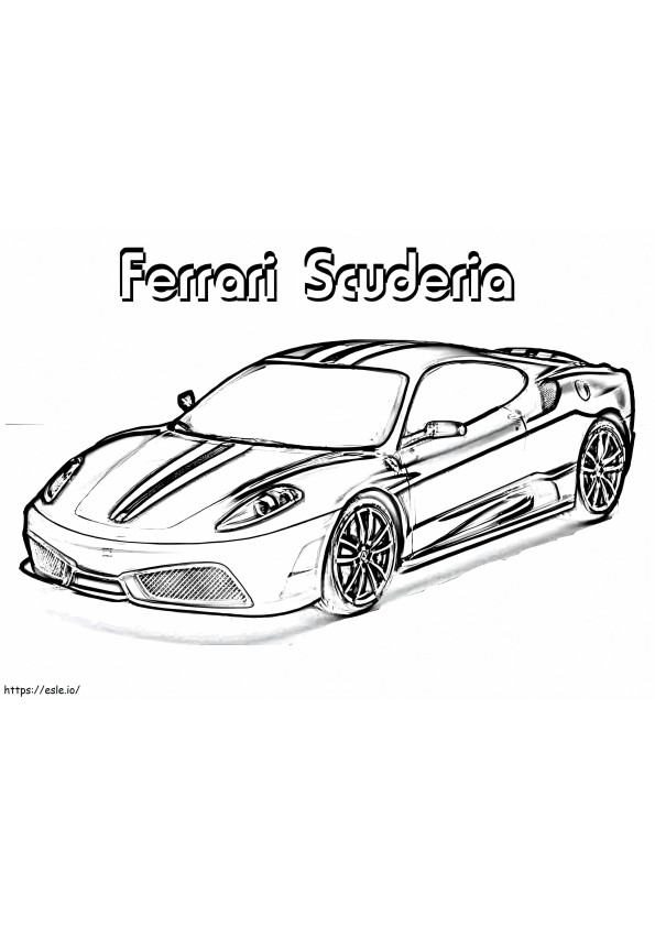 Coloriage Ferrari Scuderia à imprimer dessin