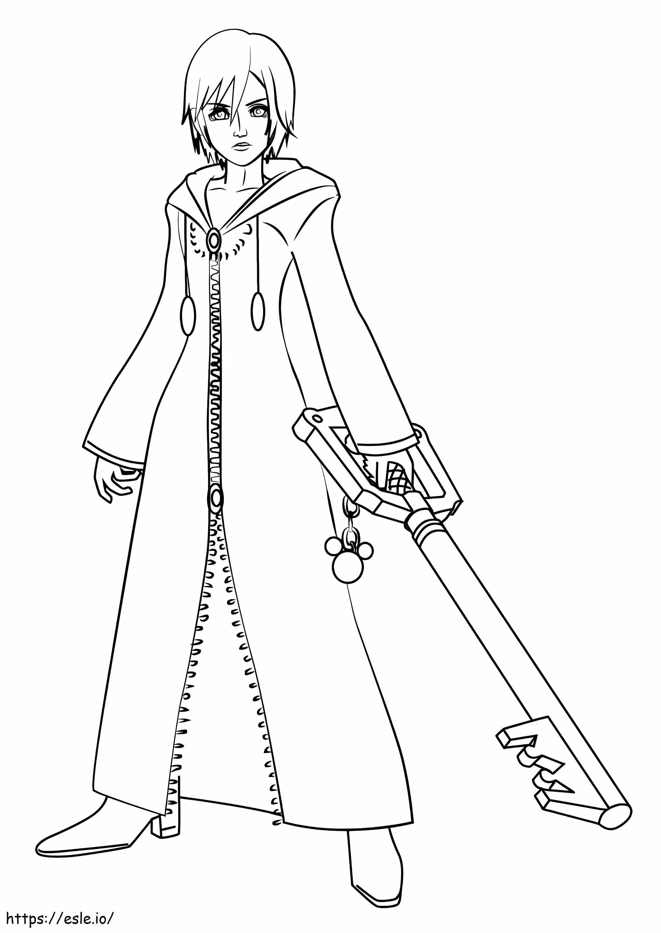 Xion From Kingdom Hearts coloring page