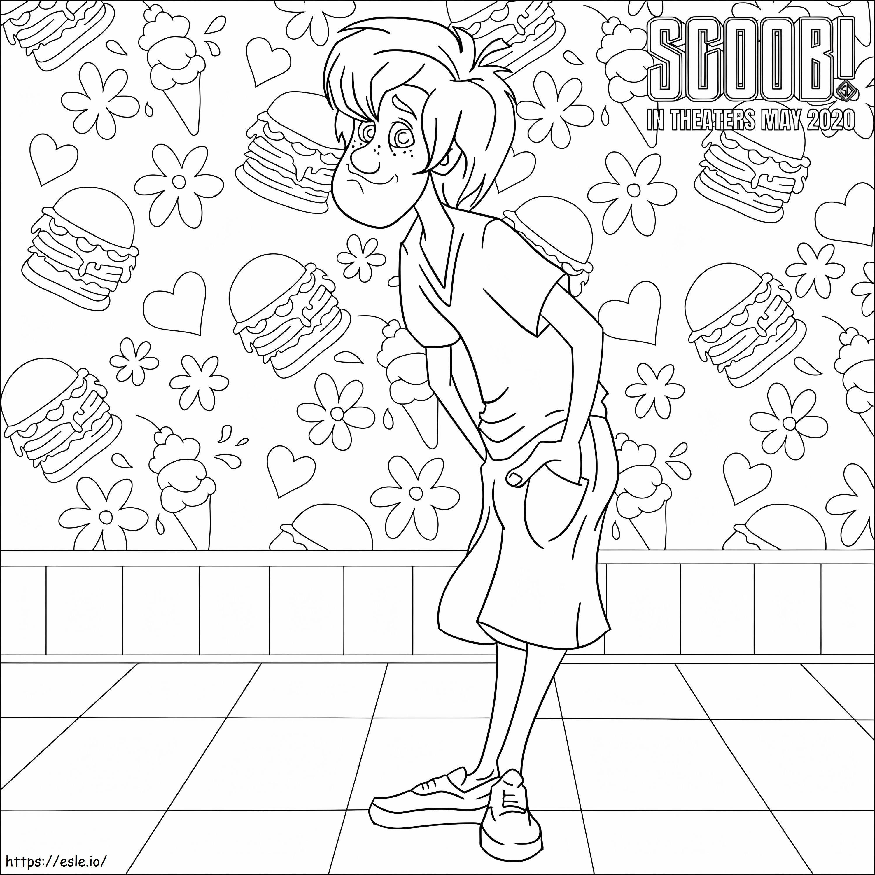 Shaggy Rogers With Food coloring page