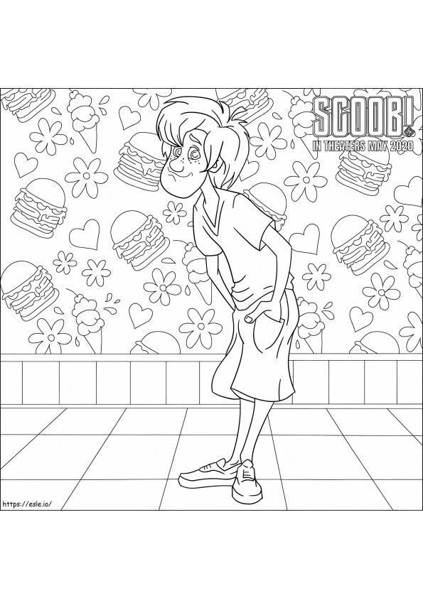 Shaggy Rogers With Food coloring page