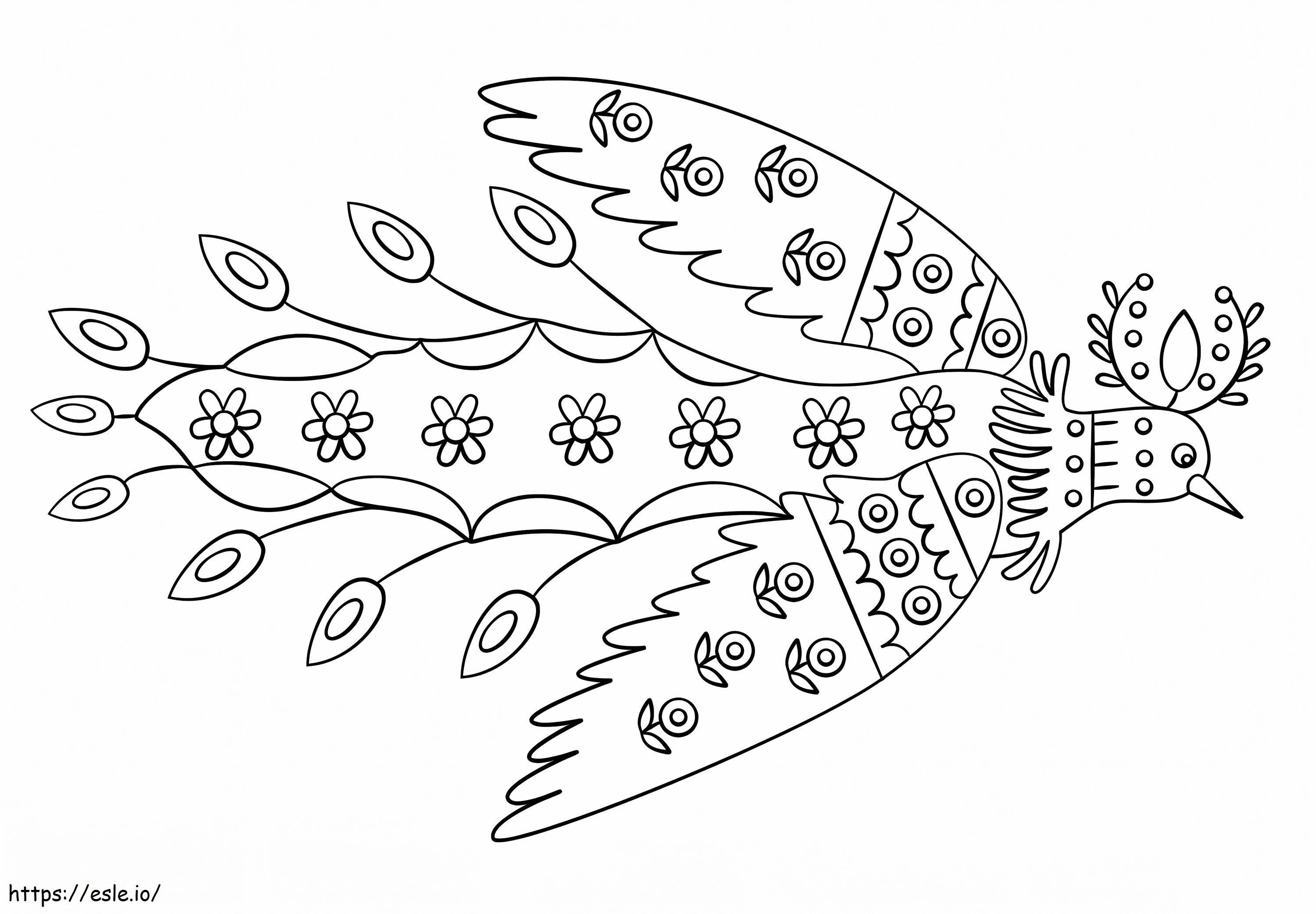 Maria Prymachenko Sun Bird Coloring Page