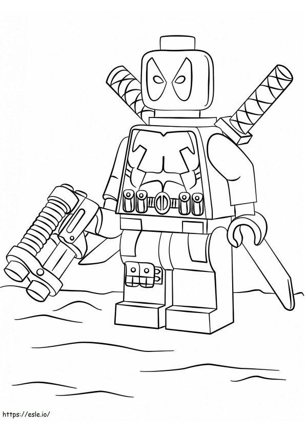 Coloriage 1562379108 Deadpool LEGO A4 à imprimer dessin