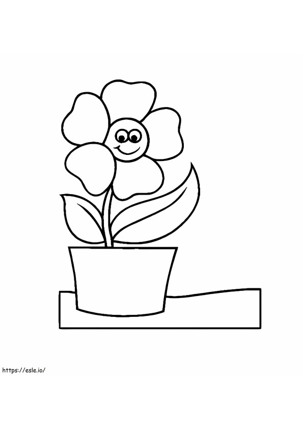 Coloriage Pot de fleur mignon à imprimer dessin