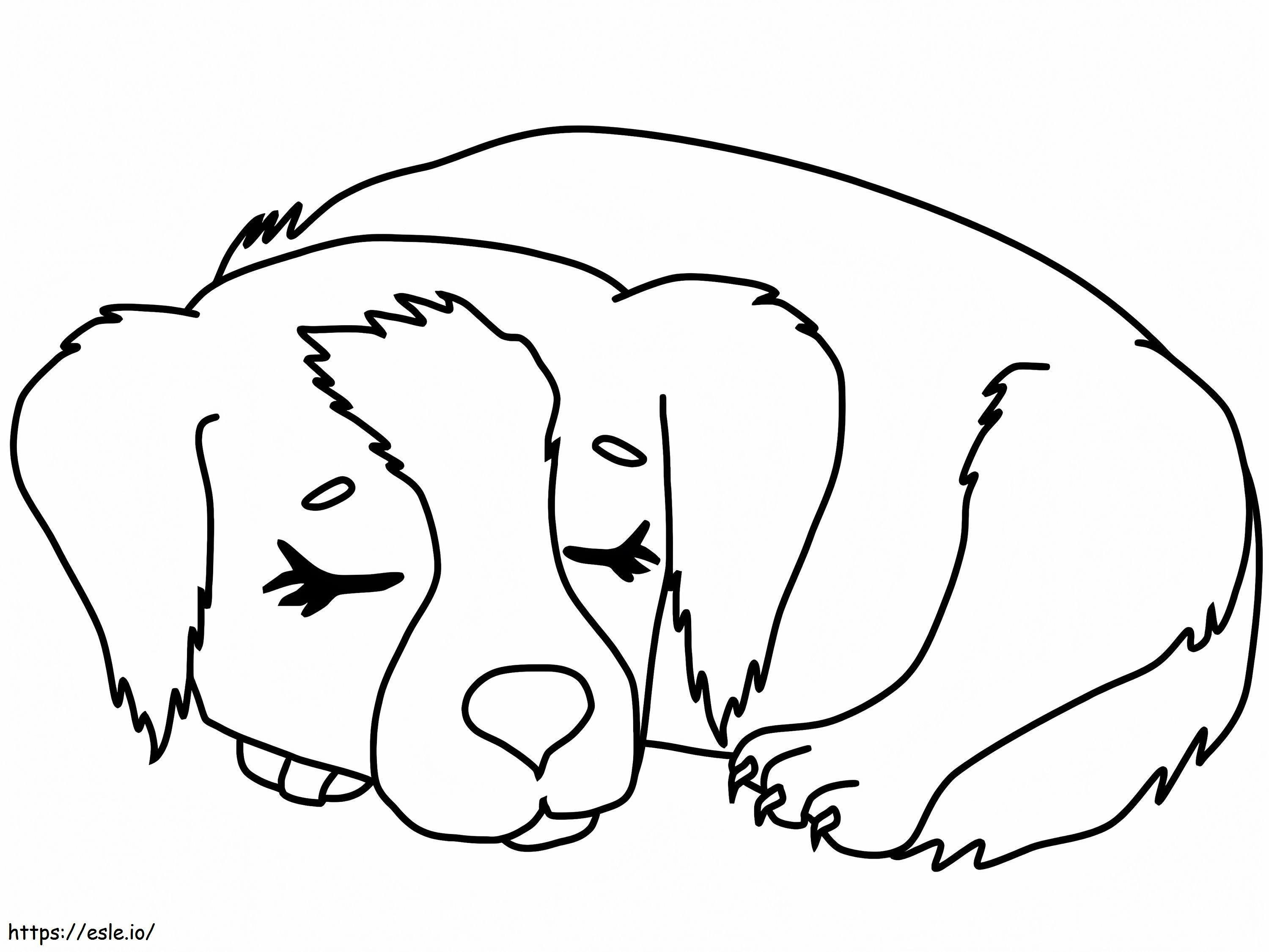 Puppy Is Sleeping coloring page