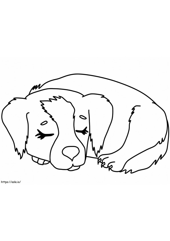 Puppy Is Sleeping coloring page