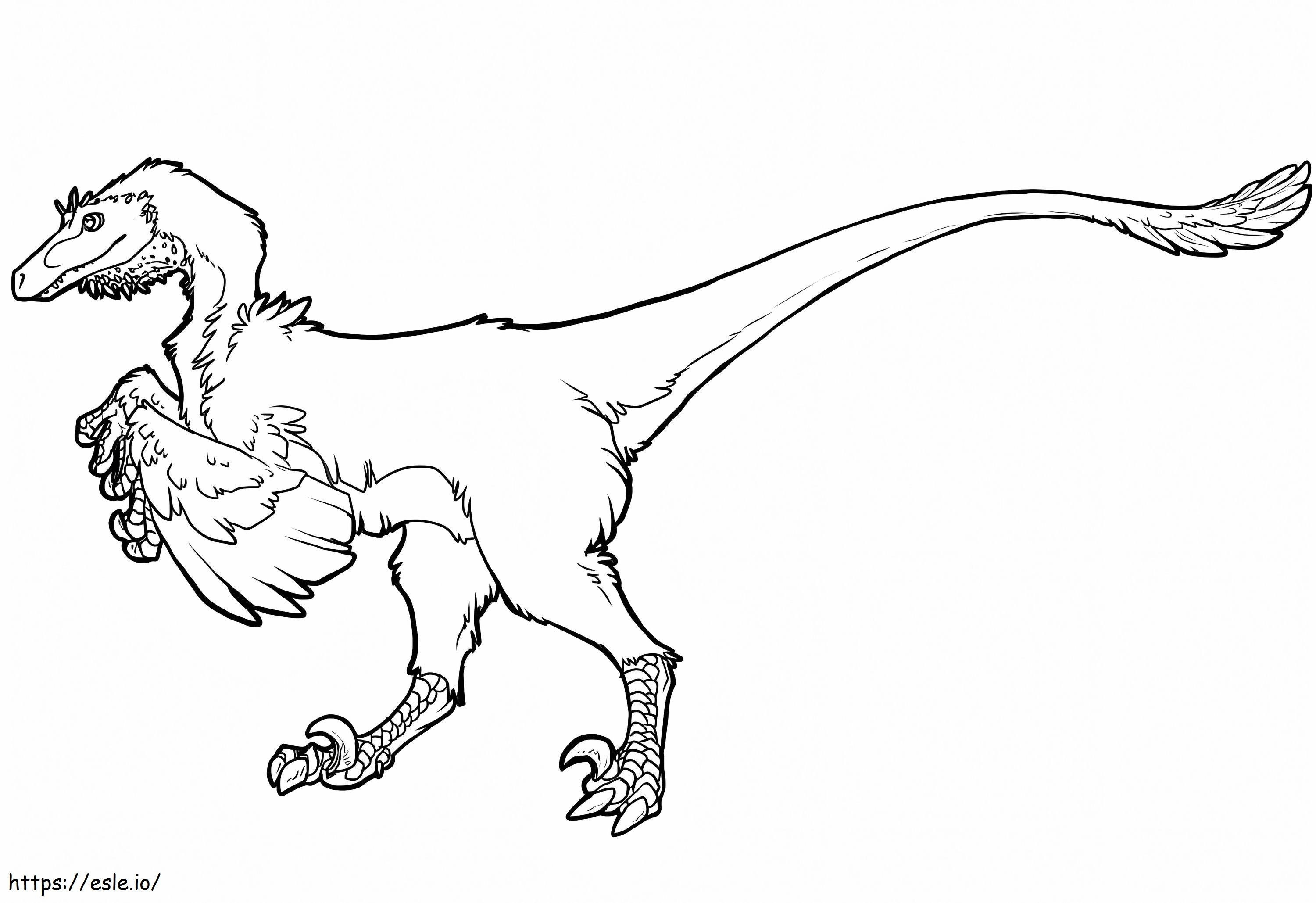 Dinosaure Velociraptor 1 värityskuva