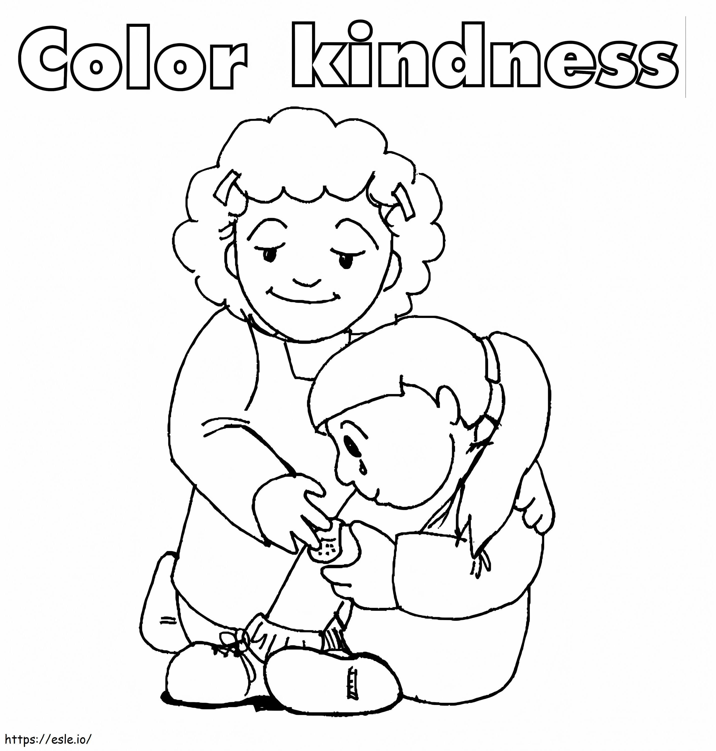 Coloriage Faire preuve de gentillesse envers les autres à imprimer dessin
