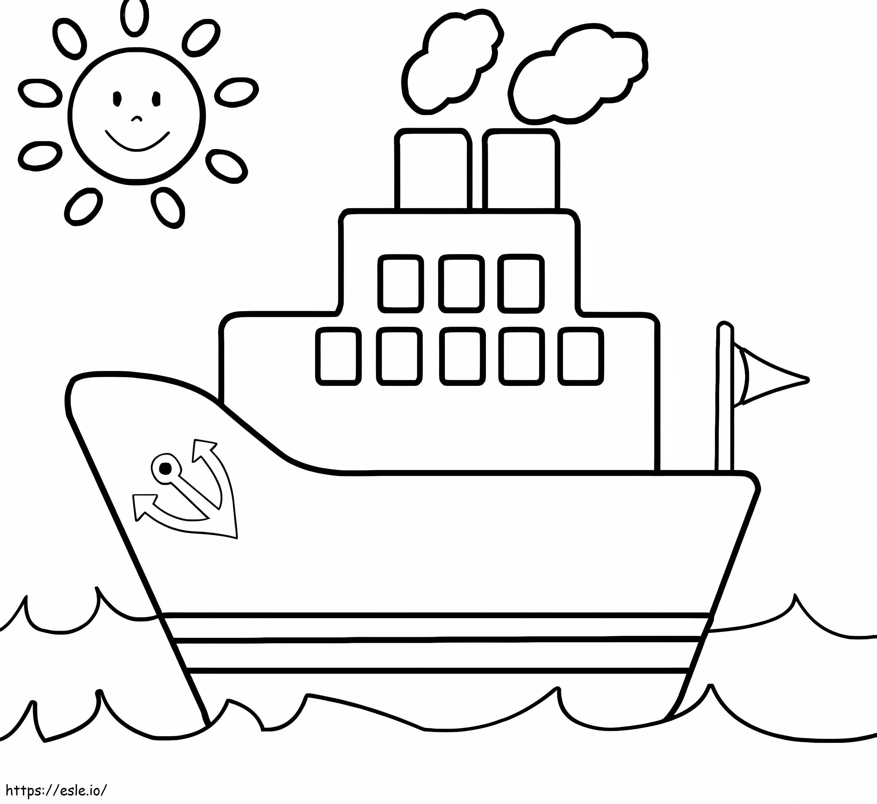 Rysunek łodzi dla dzieci kolorowanka