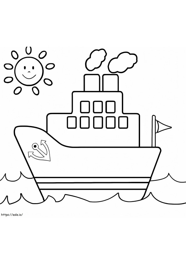 Boat Drawing For Children coloring page
