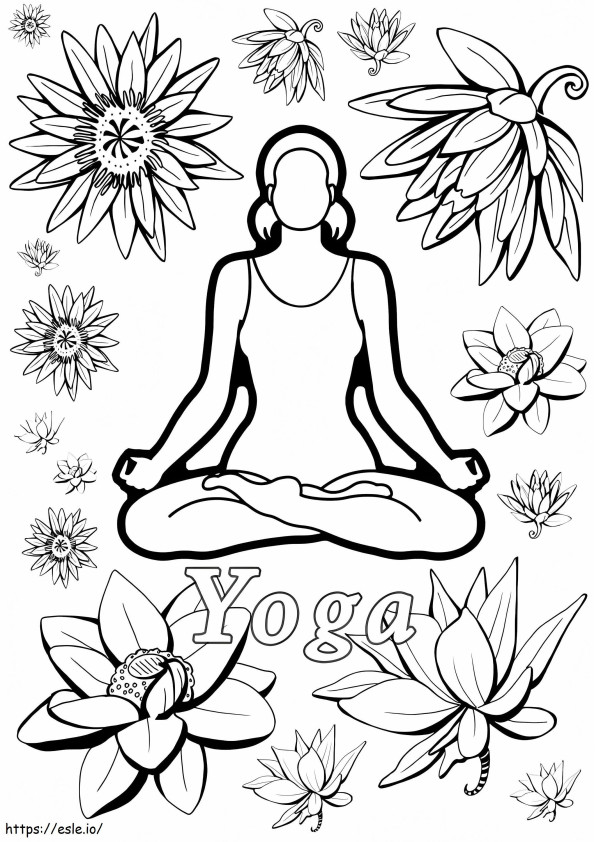 Meditación de yoga para imprimir gratis para colorear