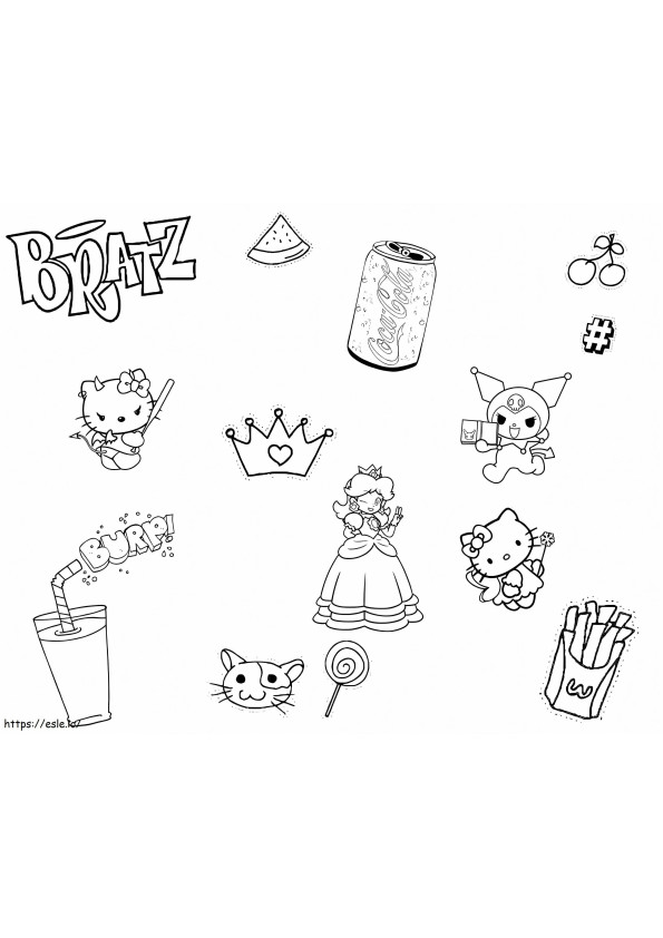 Coloriage Esthétique Hello Kitty pour les filles à imprimer dessin