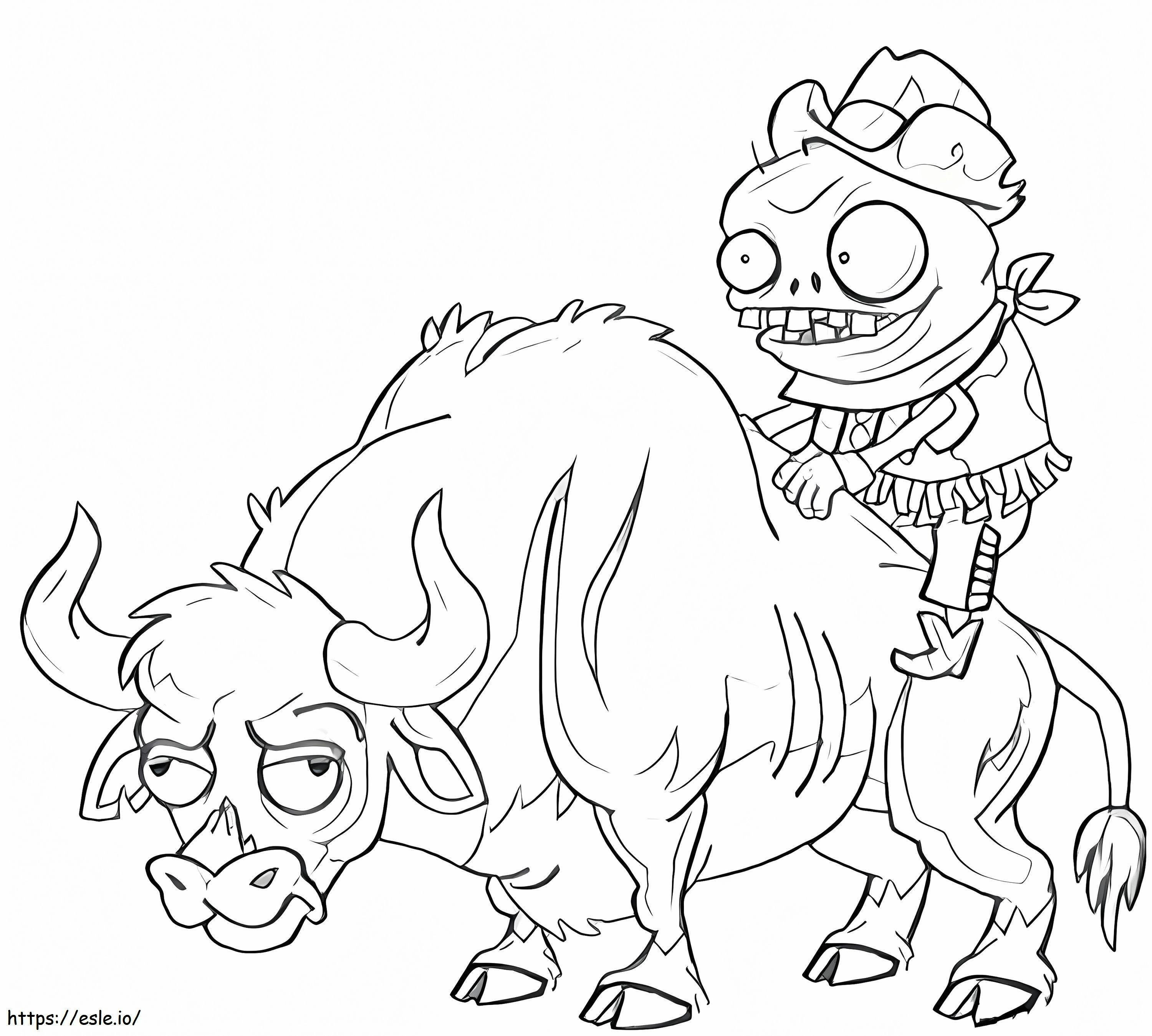 Zombie Bull In Plants Vs Zombies coloring page
