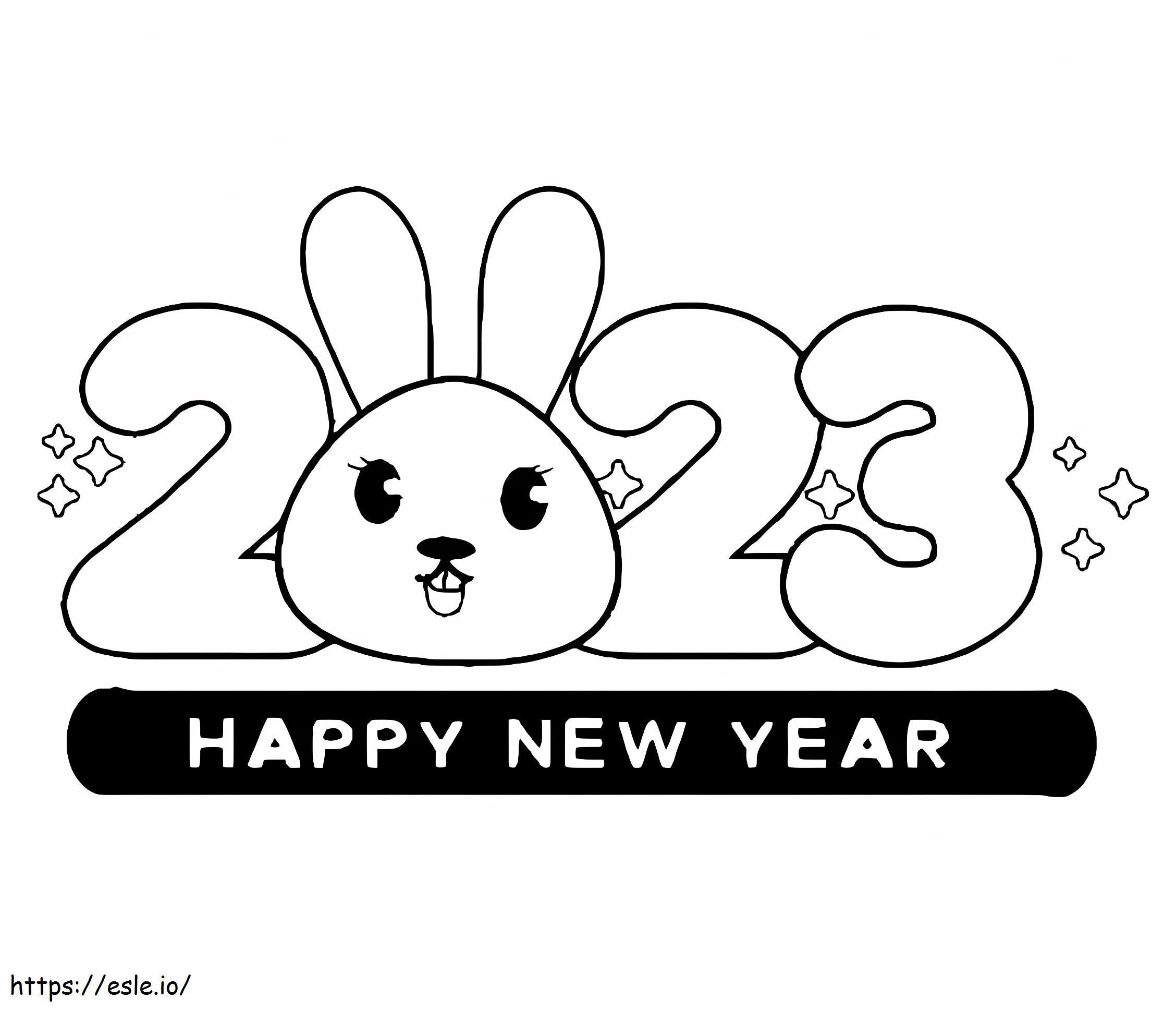 Feliz Ano Novo 2023 para impressão grátis para colorir
