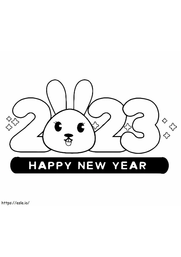 Feliz Ano Novo 2023 para impressão grátis para colorir