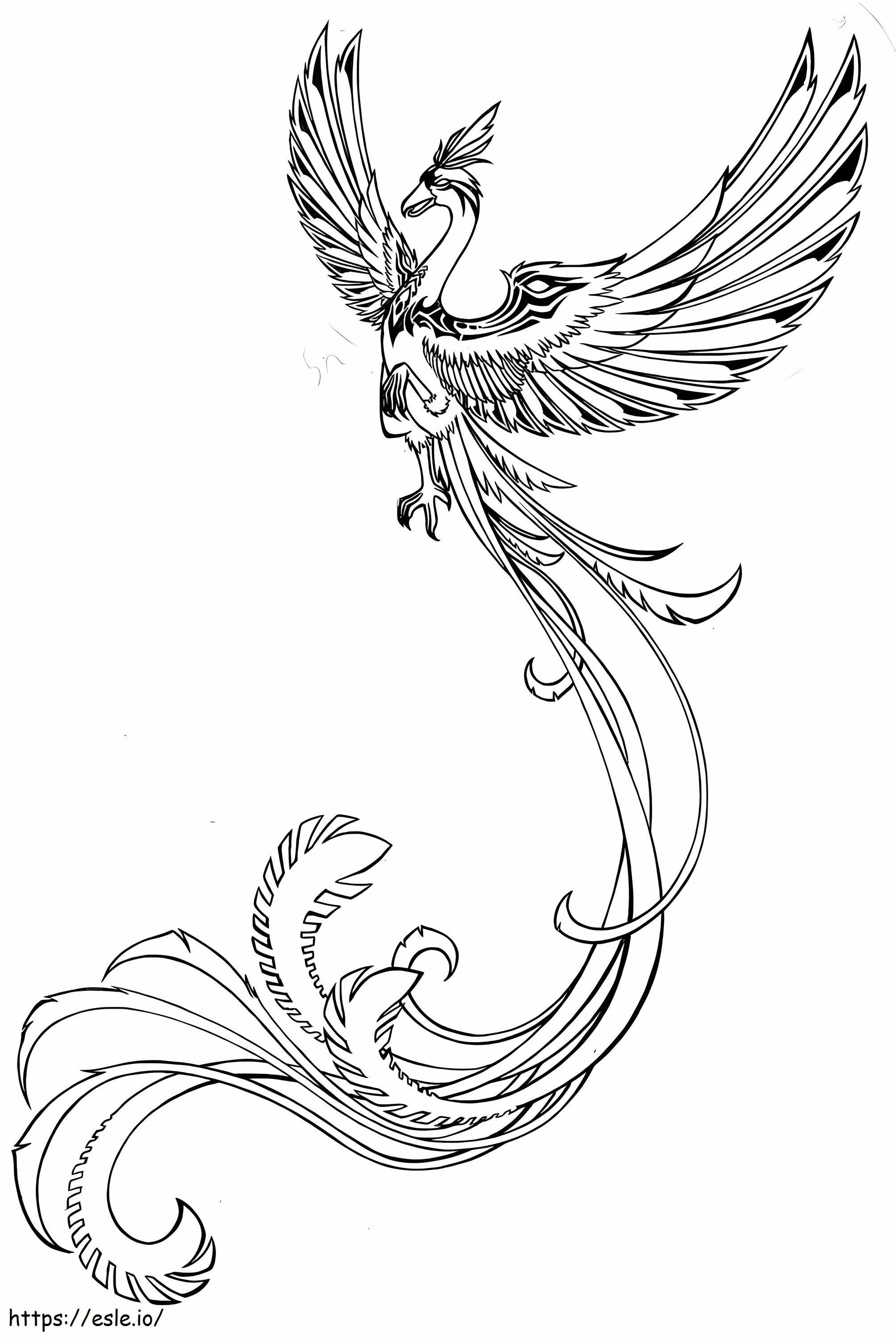 Fantasy Phoenix coloring page