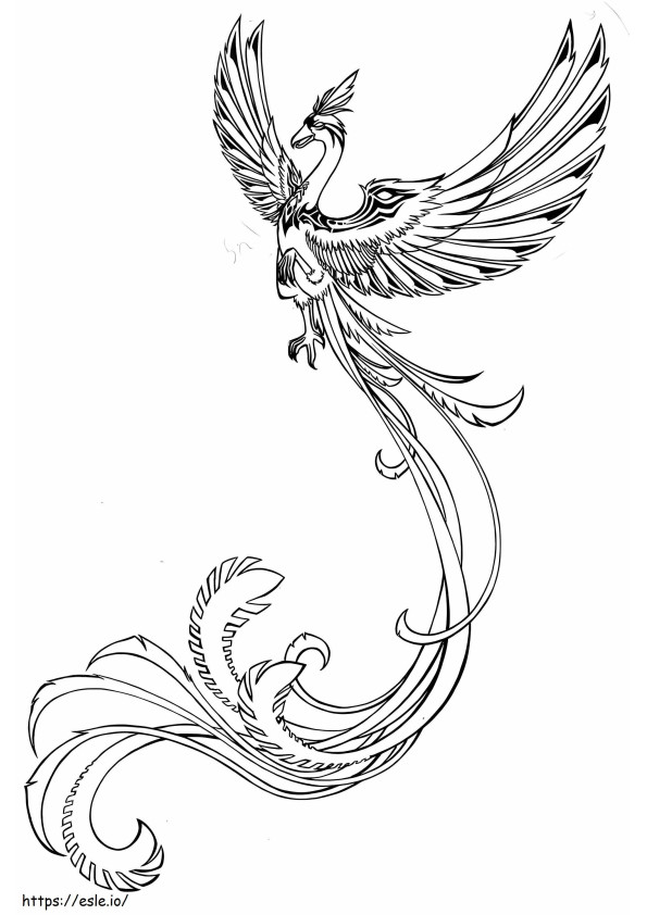 Fantasy Phoenix coloring page