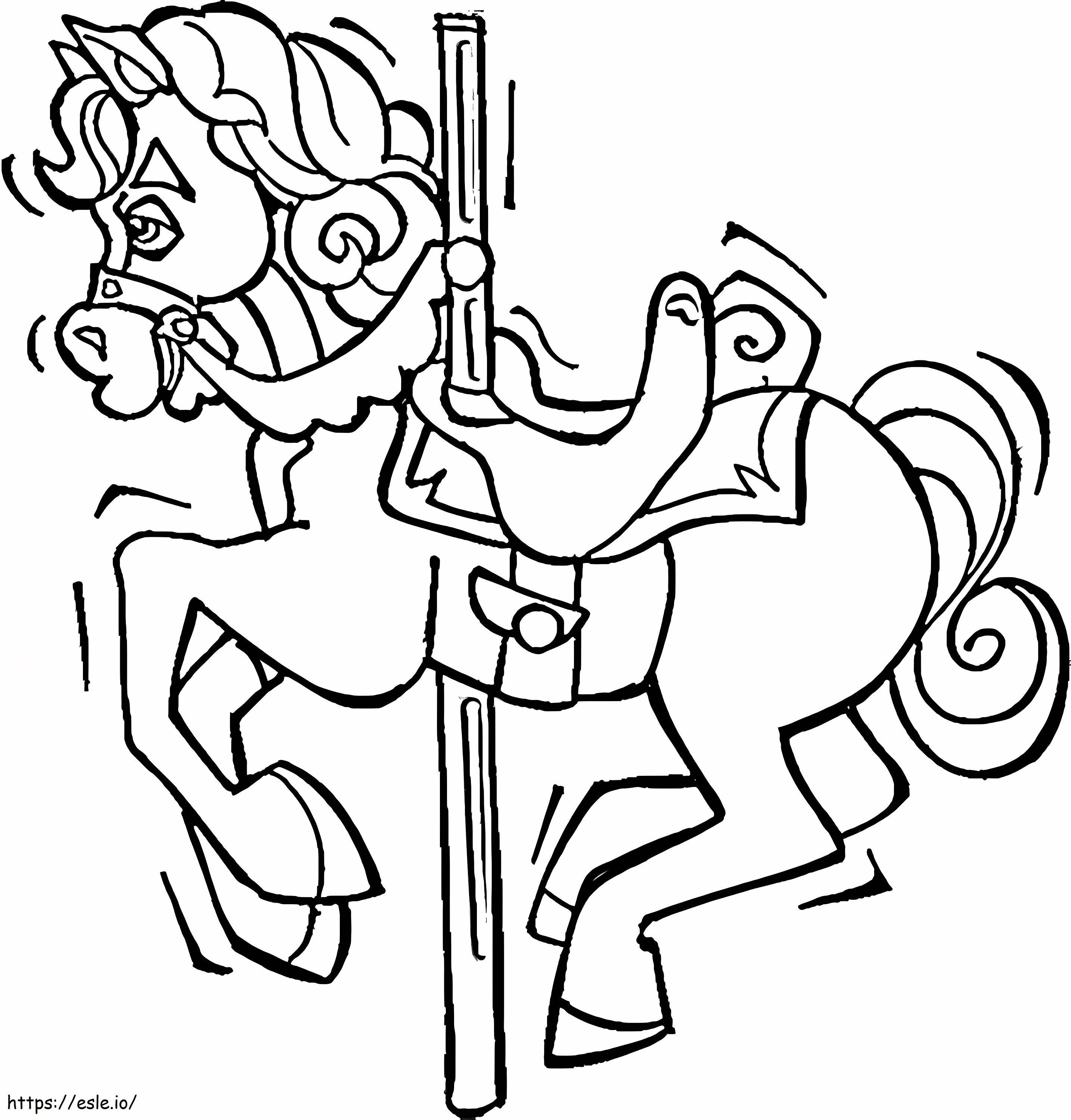 Funny Carousel Horse coloring page