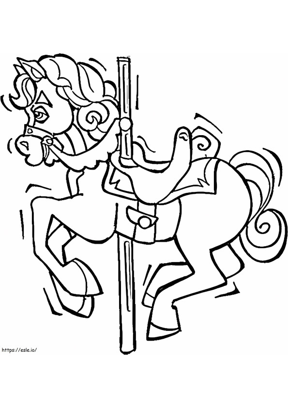 Funny Carousel Horse coloring page