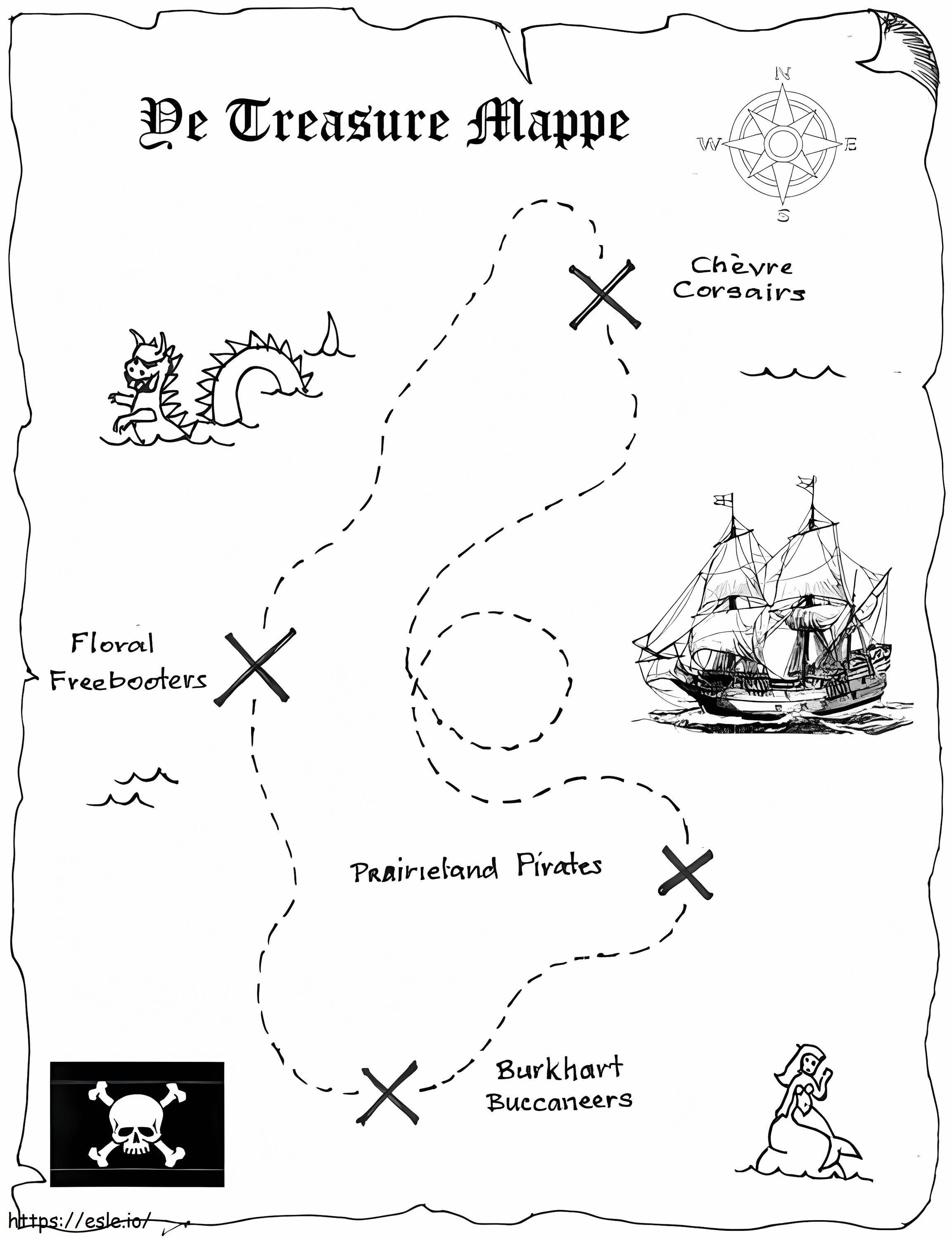 Treasure Map 3 coloring page