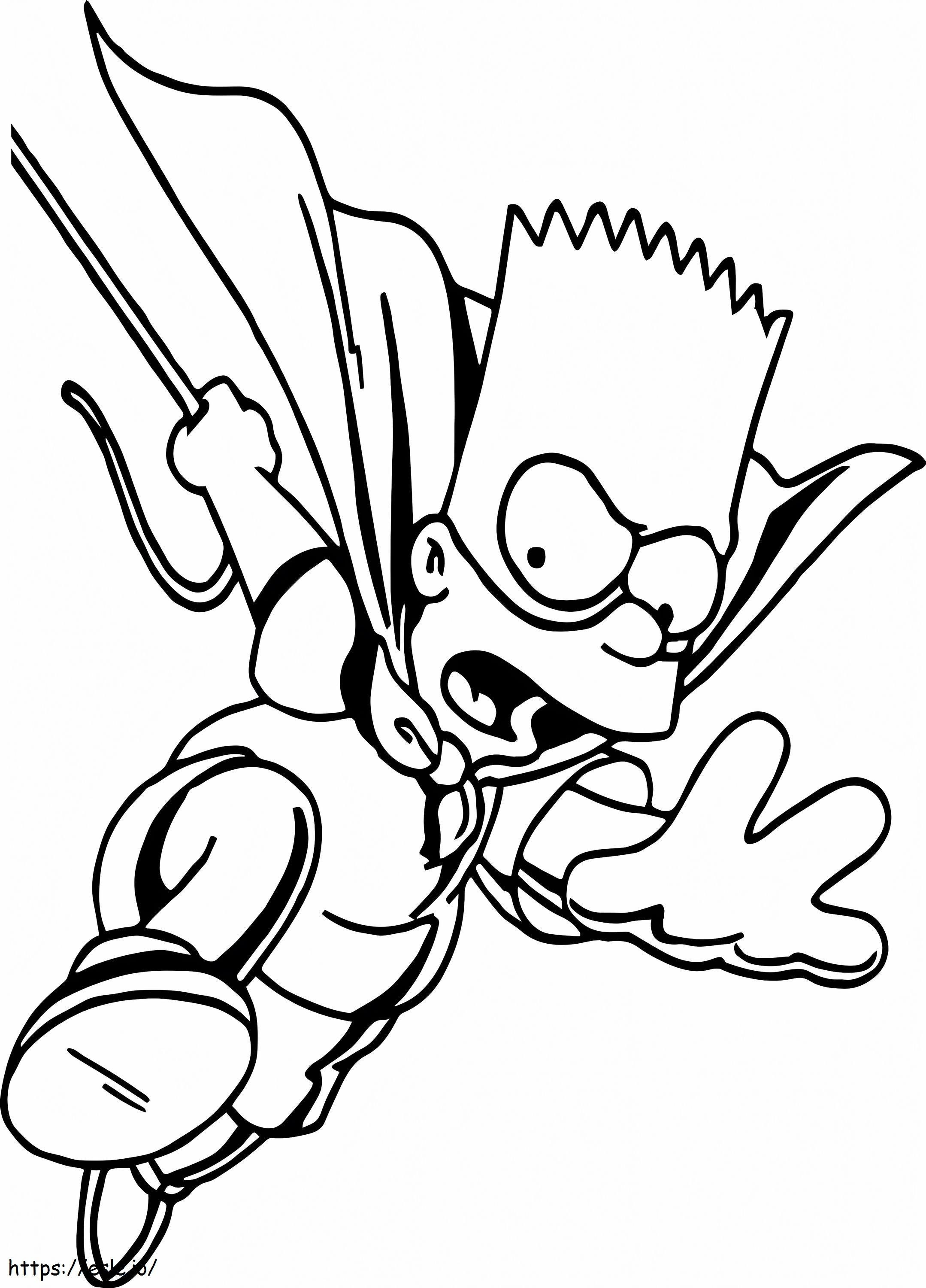 Bart Simpson corriendo para colorear