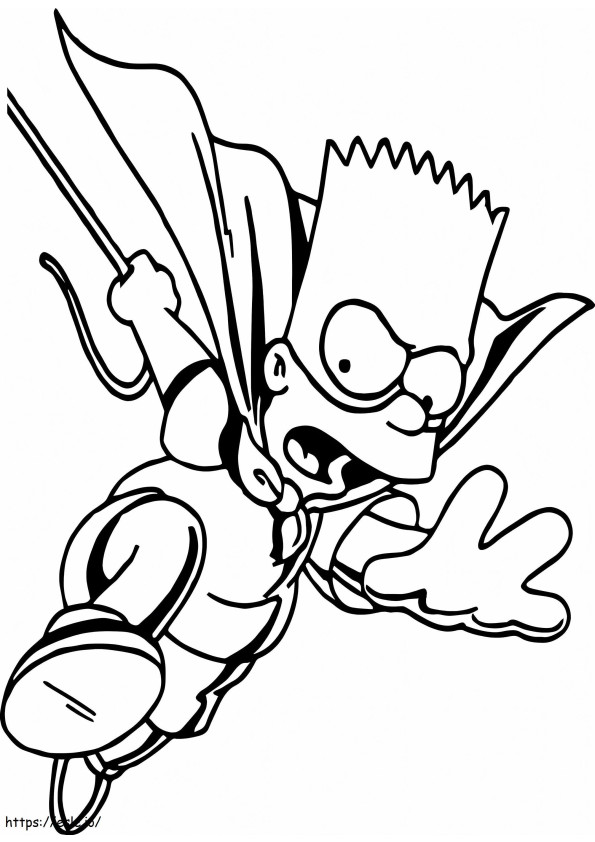 Running Bart Simpson coloring page