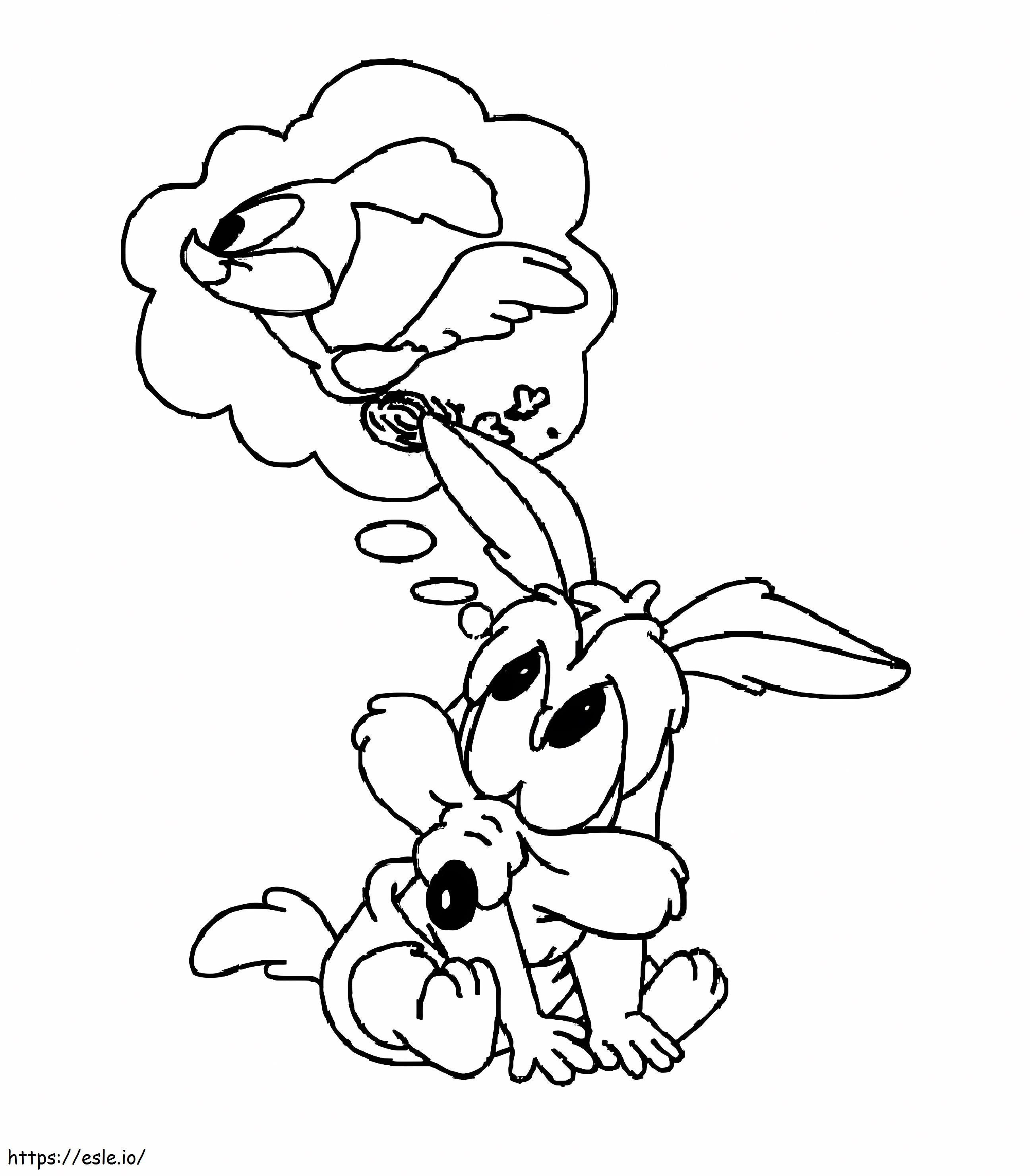 Baby RoadRunner And Baby Wile E. Coyote Cute coloring page