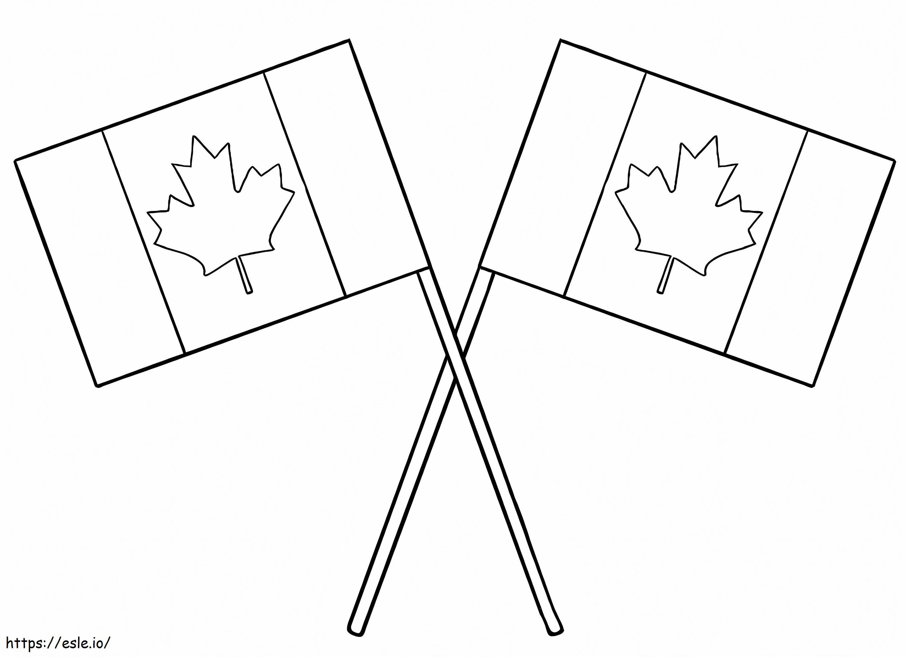 Coloriage Drapeau du Canada 2 à imprimer dessin