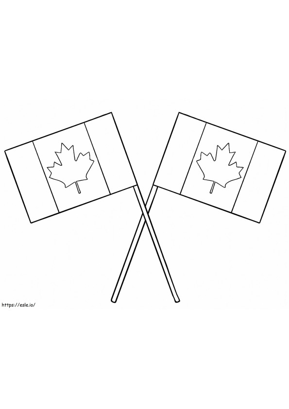 Coloriage Drapeau du Canada 2 à imprimer dessin