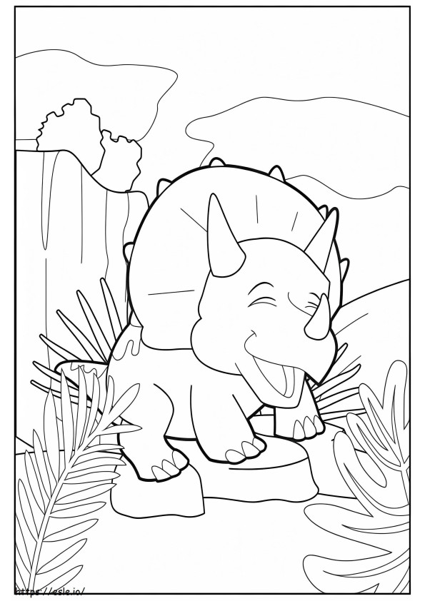 Triceratop Feliz coloring page