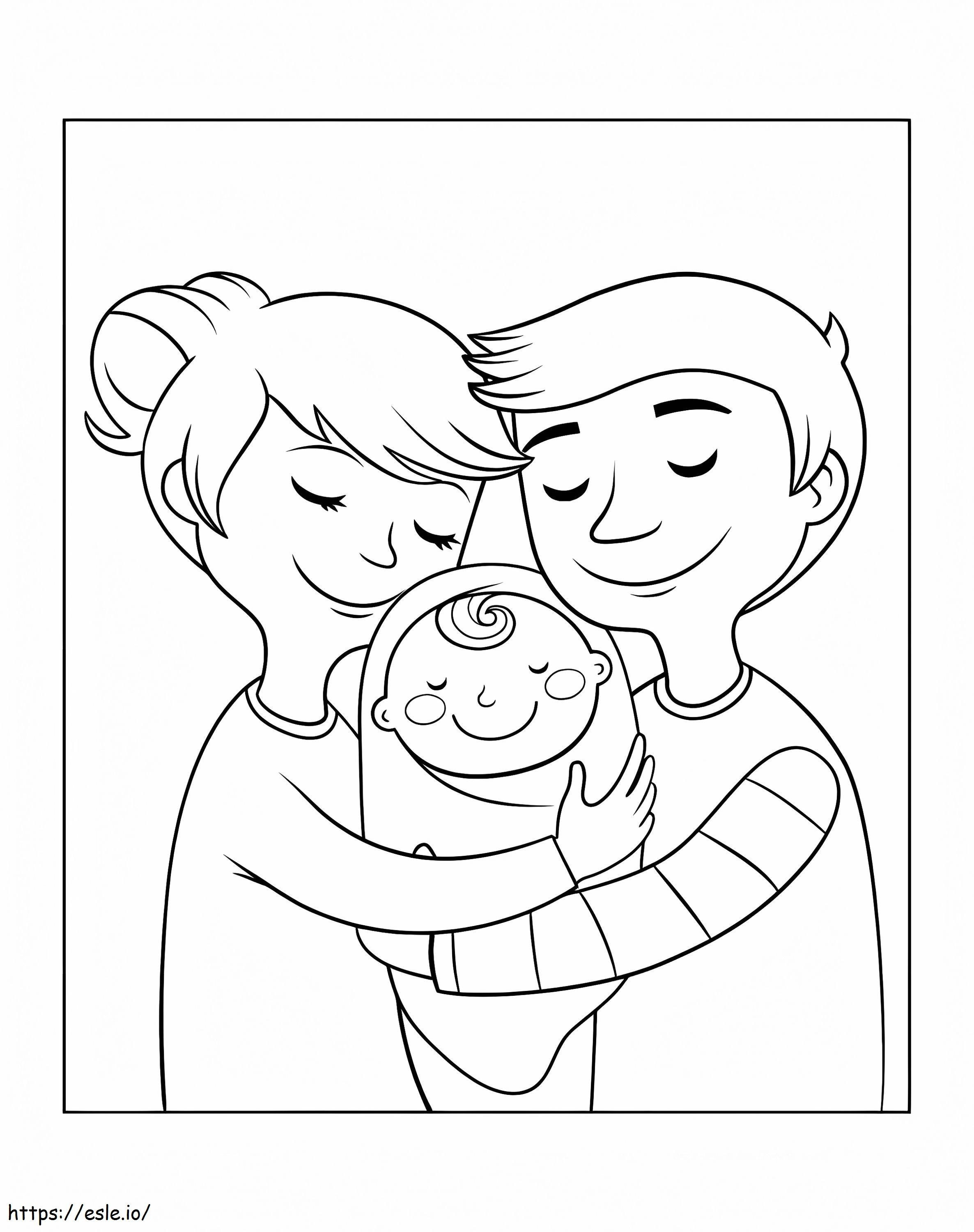 Happy Family coloring page