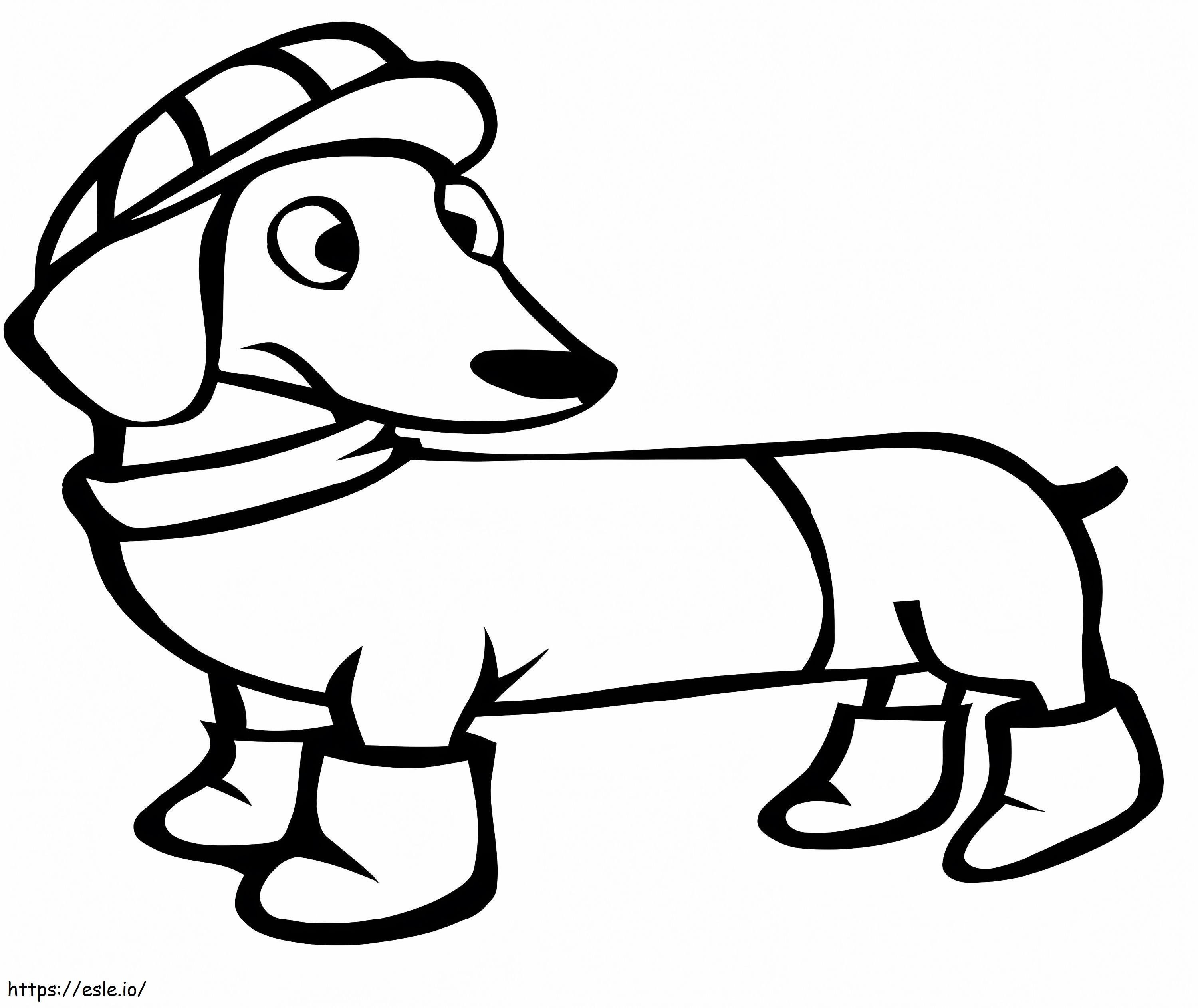 Winter Dachshund coloring page