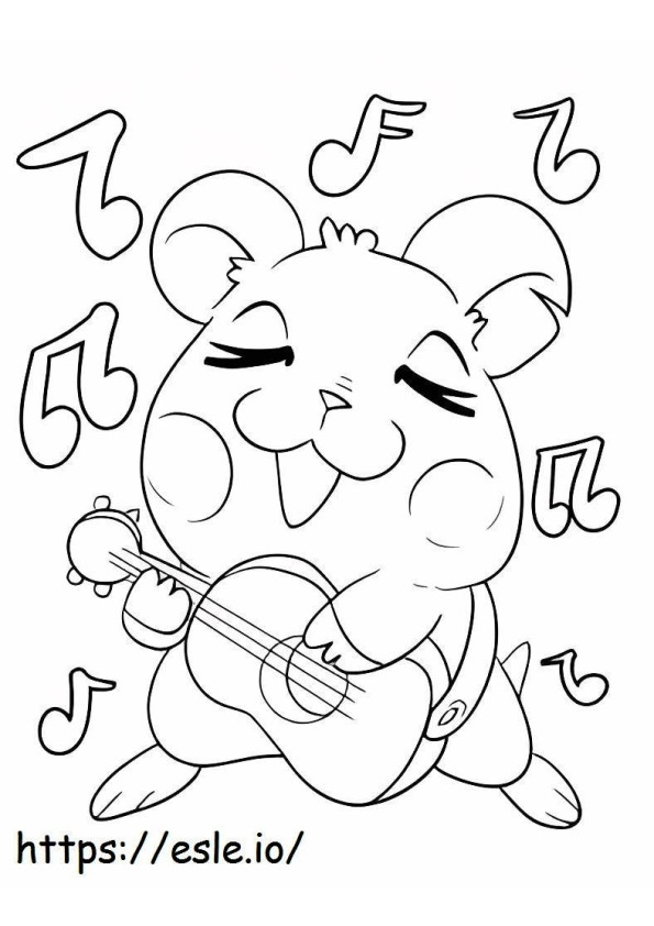 Leuke hamster-speelgitaar