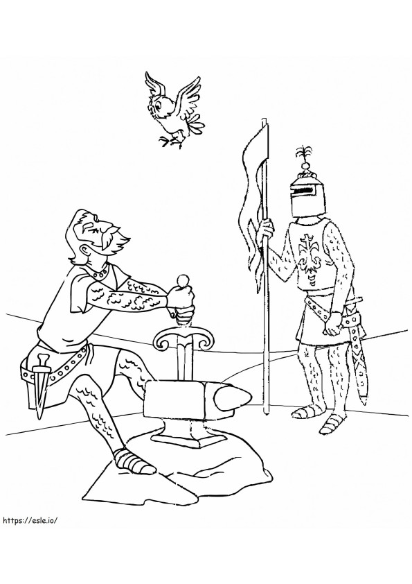 Printable The Sword In The Stone coloring page