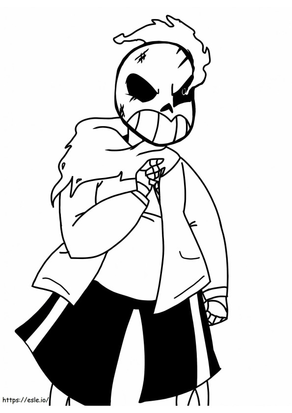 Angry Sans coloring page