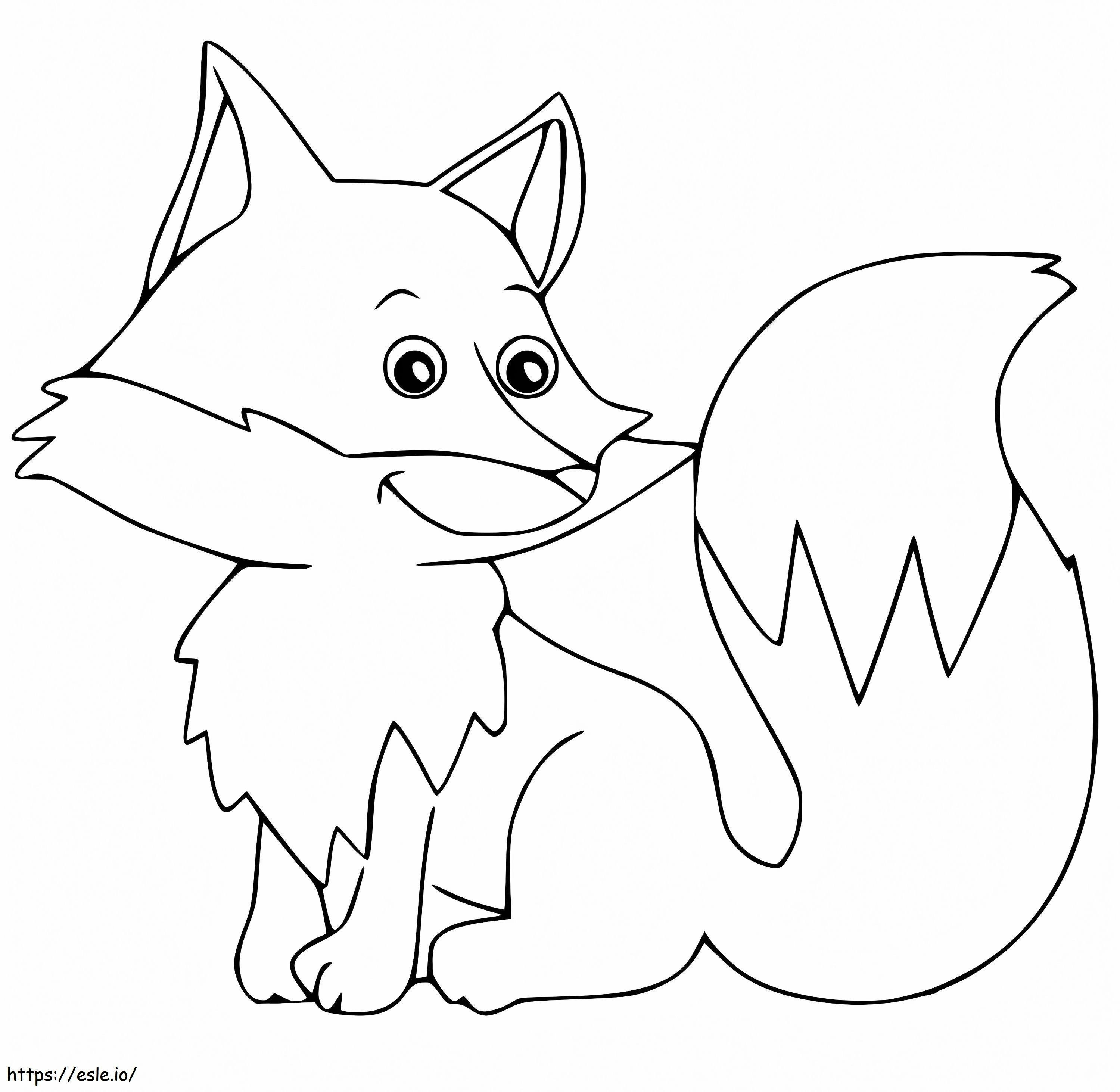 Coloriage Sourires mignons de renard à imprimer dessin