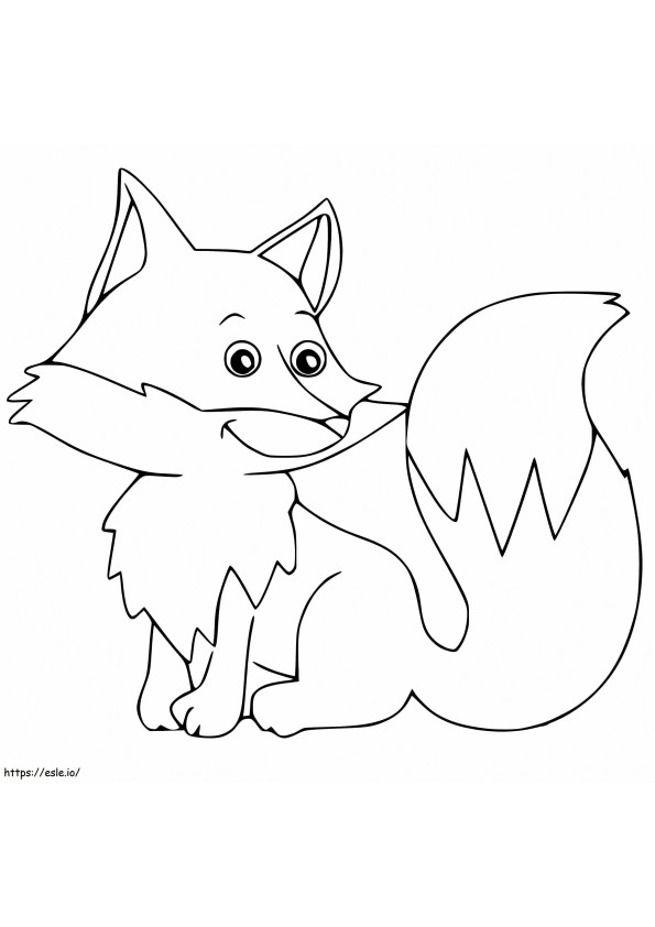 Cute Fox Smiles coloring page