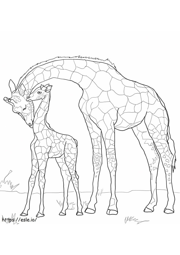 1529034909 Baby Giraffe And Mother coloring page