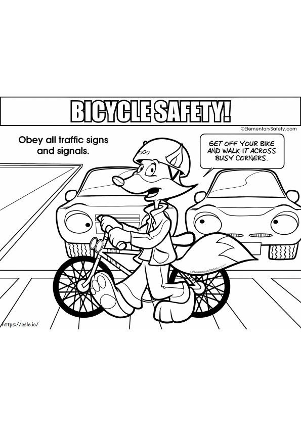 Sinais de trânsito Segurança para bicicletas para colorir