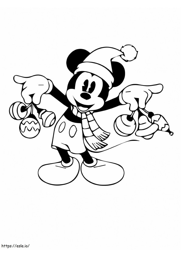 Mickey Mouse și jucărie de Crăciun pagină de colorat de colorat
