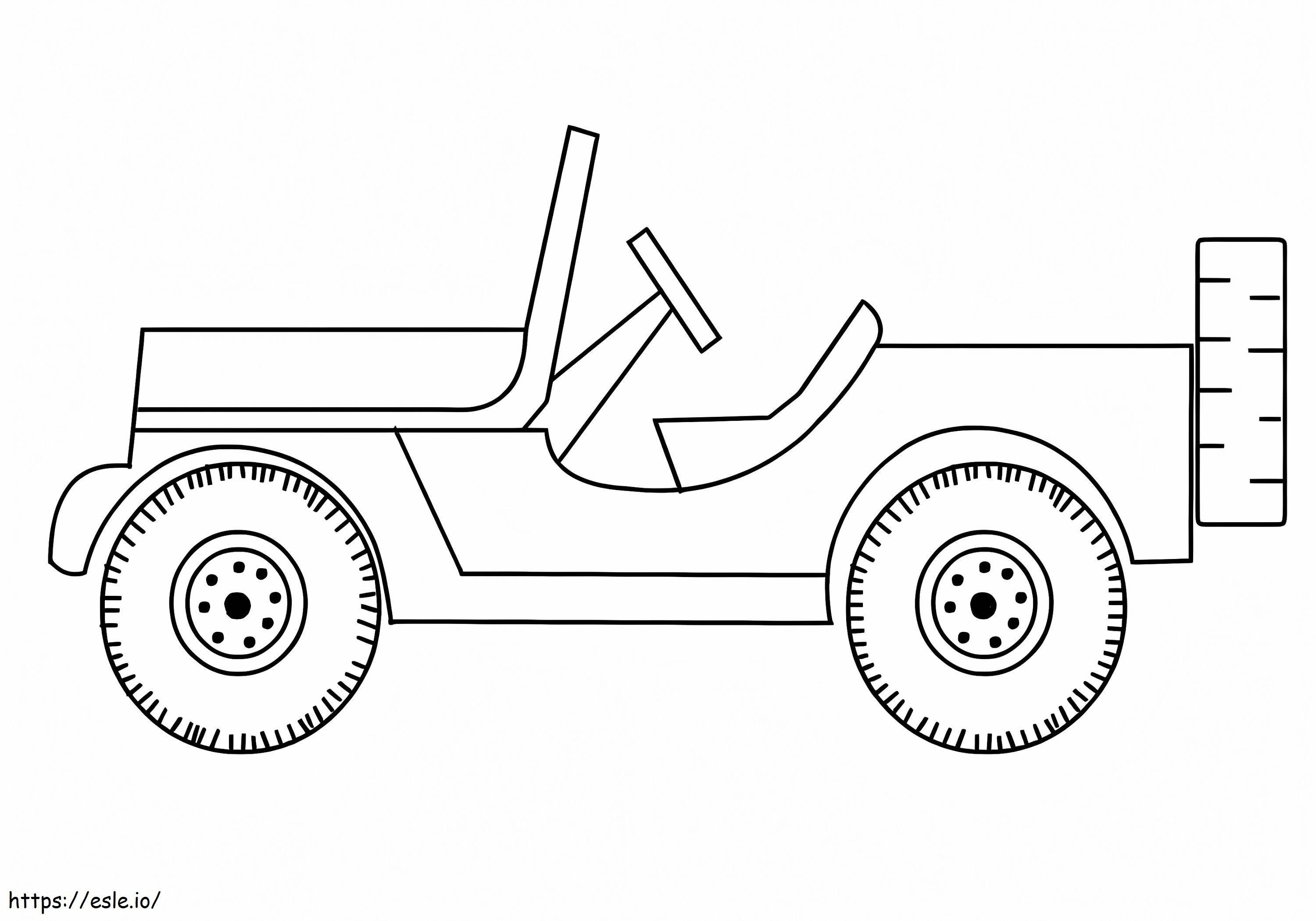 Coloriage Jeep simple à imprimer dessin