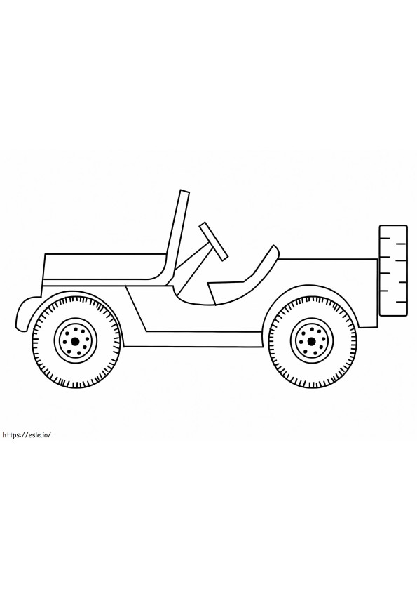 Coloriage Jeep simple à imprimer dessin