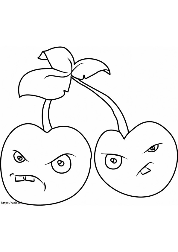 Cherry Bomb In Plants Vs Zombies coloring page
