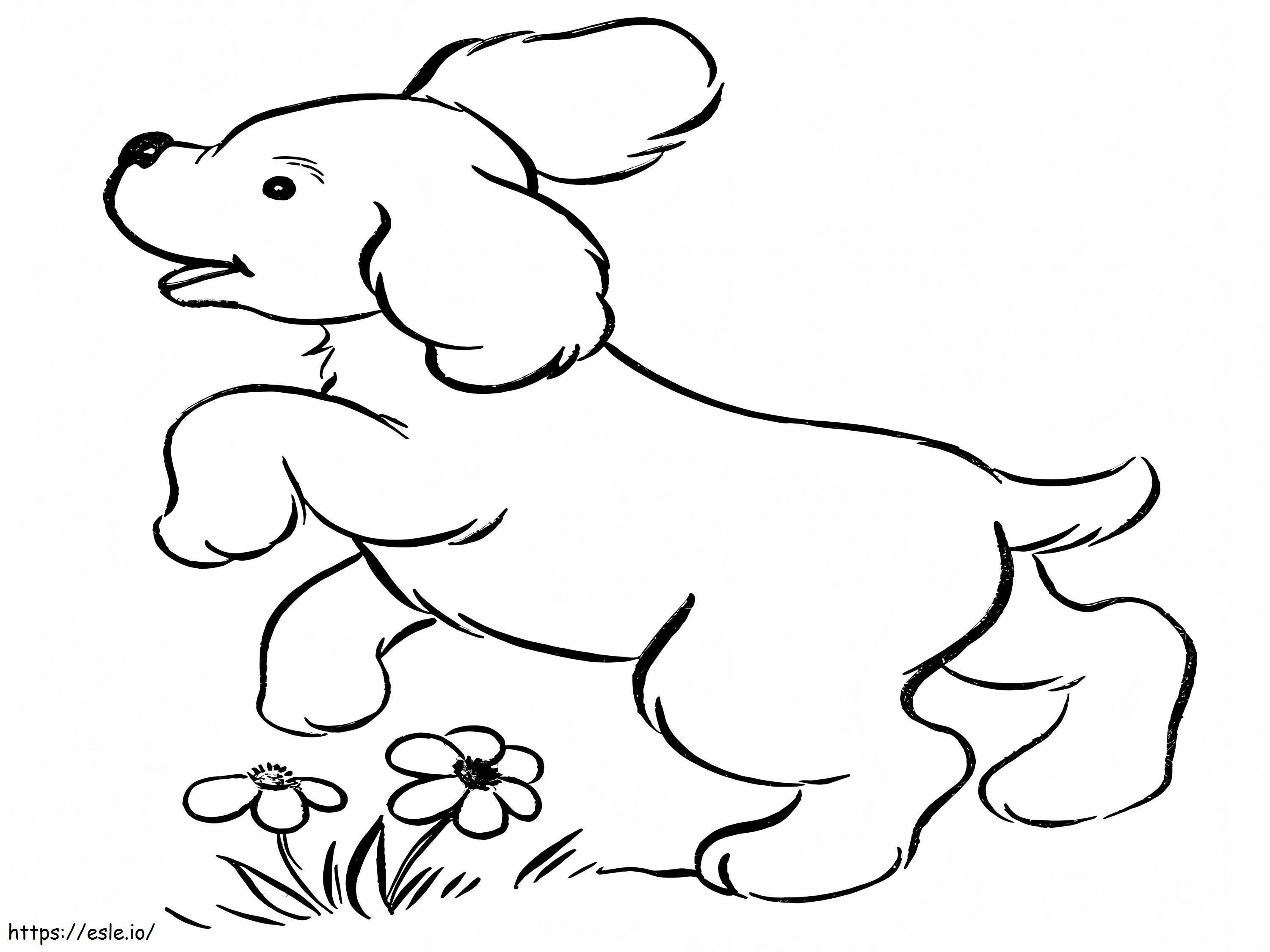 Puppy On Ground coloring page